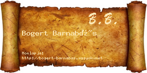 Bogert Barnabás névjegykártya
